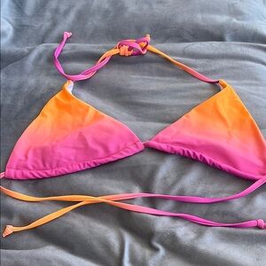 Vibrant Pink and Orange Kids Swim Bikini